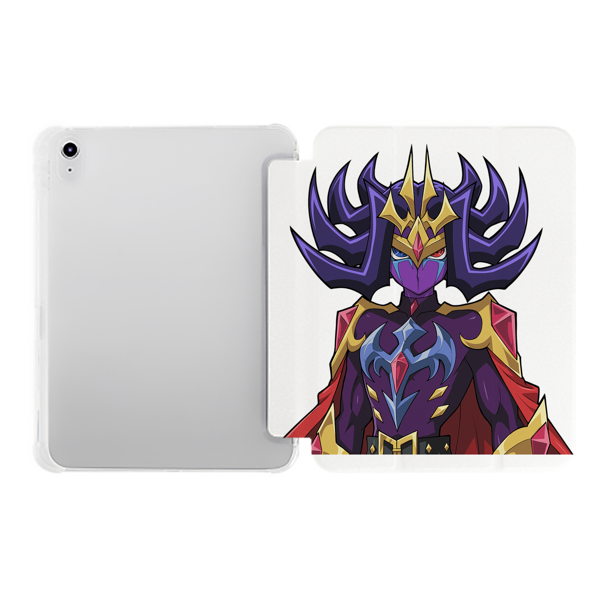 （画像用） 遊☆戯☆王 Yu-Gi-Oh! IPad ケース ペン収納付き 三つ折りスタンド PUレザー×シリコン 対応機種9.5/10.5/10.9インチ